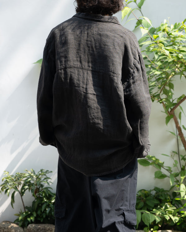 AGING LINEN CROSS-LINE SHIRT