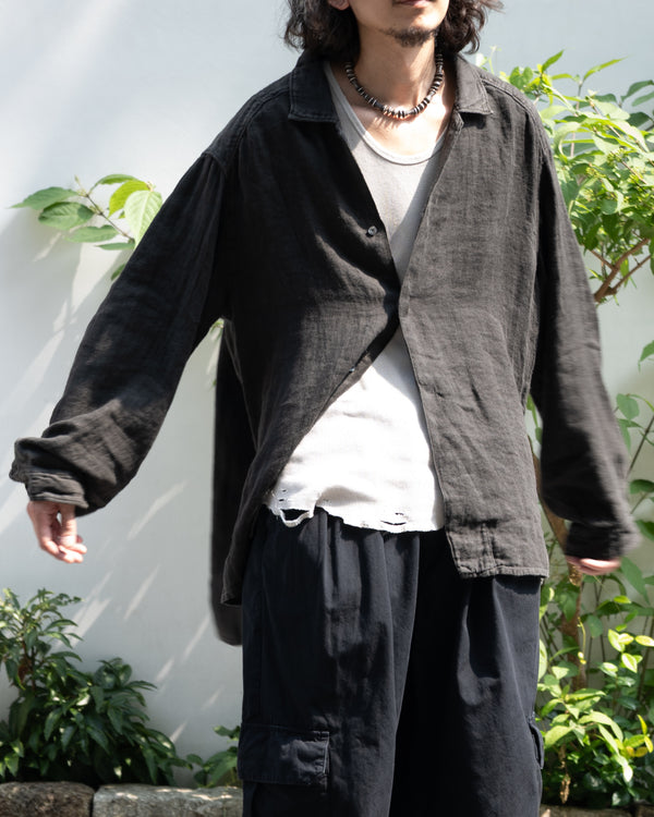 AGING LINEN CROSS-LINE SHIRT