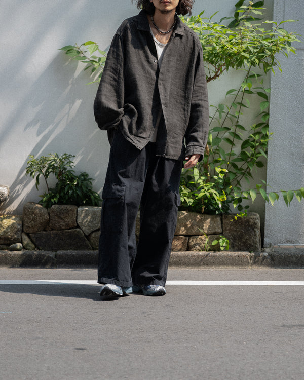 AGING LINEN CROSS-LINE SHIRT