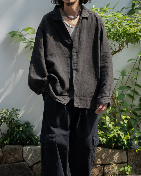 AGING LINEN CROSS-LINE SHIRT