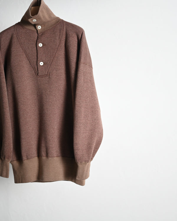 EXTRA COTTON FLEECE / STAND COLLAR LONG SLEEVE, faded heather color