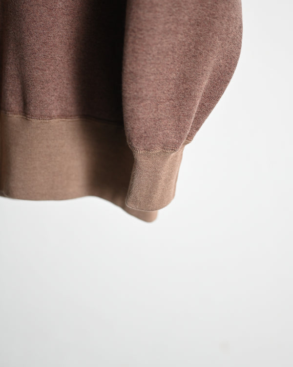 EXTRA COTTON FLEECE / STAND COLLAR LONG SLEEVE, faded heather color