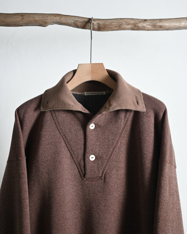 EXTRA COTTON FLEECE / STAND COLLAR LONG SLEEVE, faded heather color