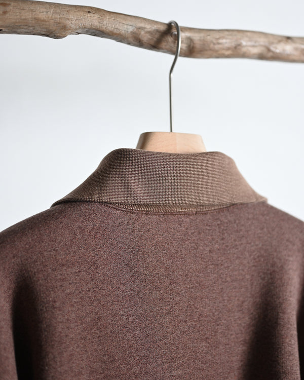 EXTRA COTTON FLEECE / STAND COLLAR LONG SLEEVE, faded heather color