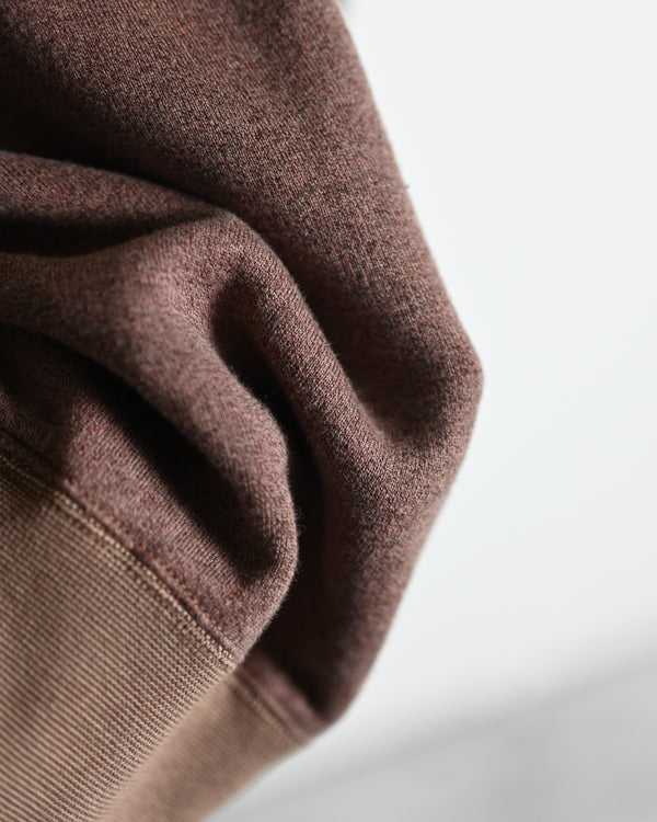 EXTRA COTTON FLEECE / STAND COLLAR LONG SLEEVE, faded heather color