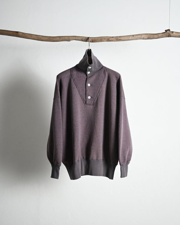 EXTRA COTTON FLEECE / STAND COLLAR LONG SLEEVE, faded heather color
