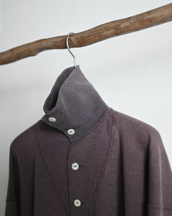 EXTRA COTTON FLEECE / STAND COLLAR LONG SLEEVE, faded heather color