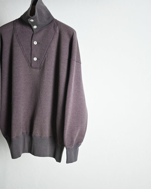 EXTRA COTTON FLEECE / STAND COLLAR LONG SLEEVE, faded heather color