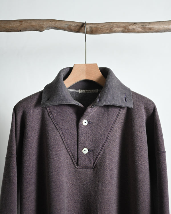 EXTRA COTTON FLEECE / STAND COLLAR LONG SLEEVE, faded heather color