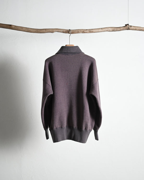 EXTRA COTTON FLEECE / STAND COLLAR LONG SLEEVE, faded heather color