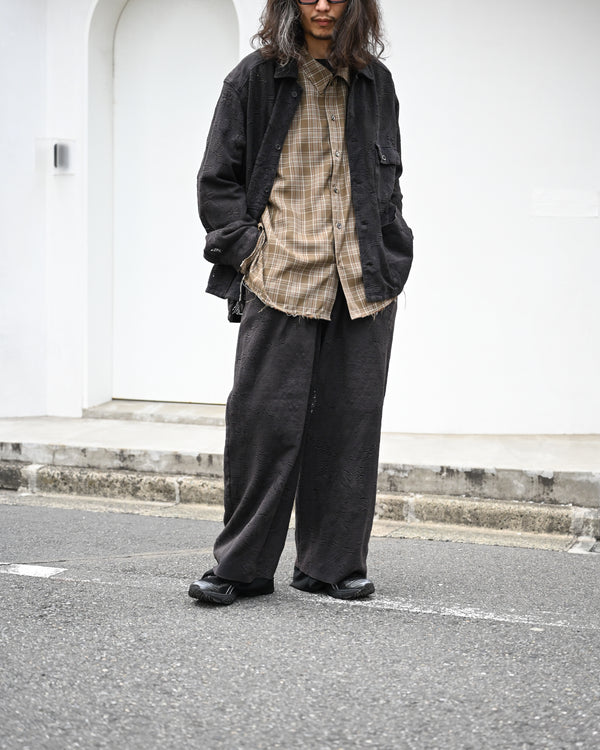 AGING LACE WORK SHIRT, black