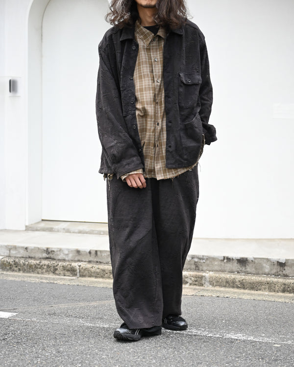 AGING LACE WORK SHIRT, black