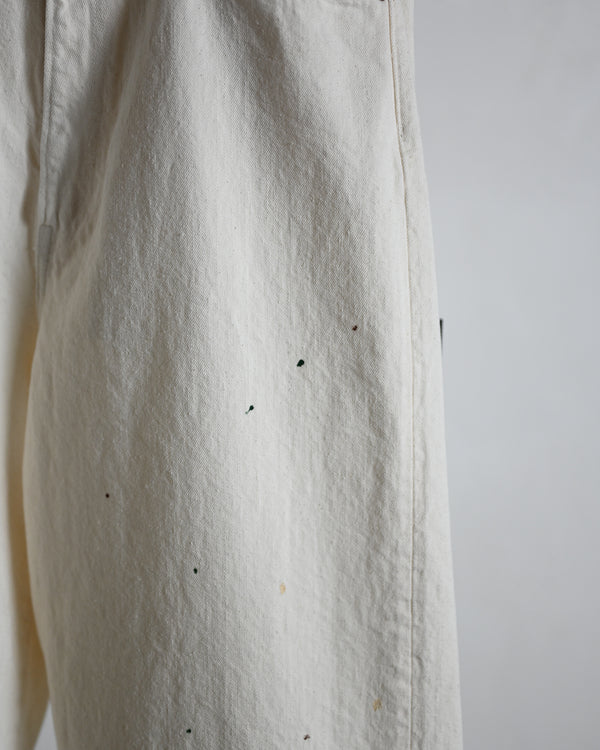 5POCKT BAGGY PANTS, raw denim fade white