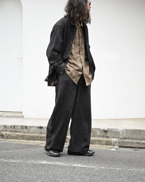 AGING LACE WORK SHIRT, black