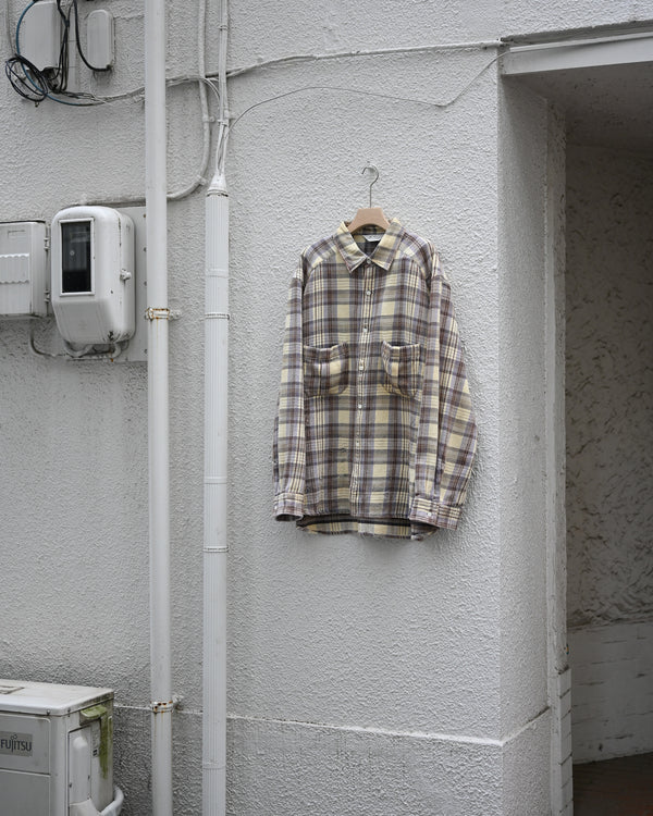 NEL CHECK OVER WORK SHIRT, ivory