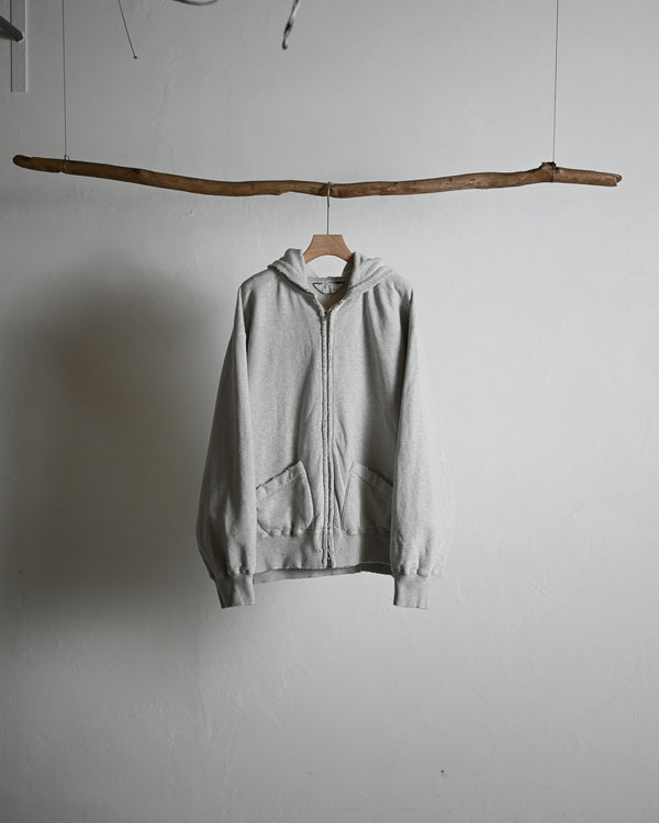 ZIP UP HOODIE, heather white