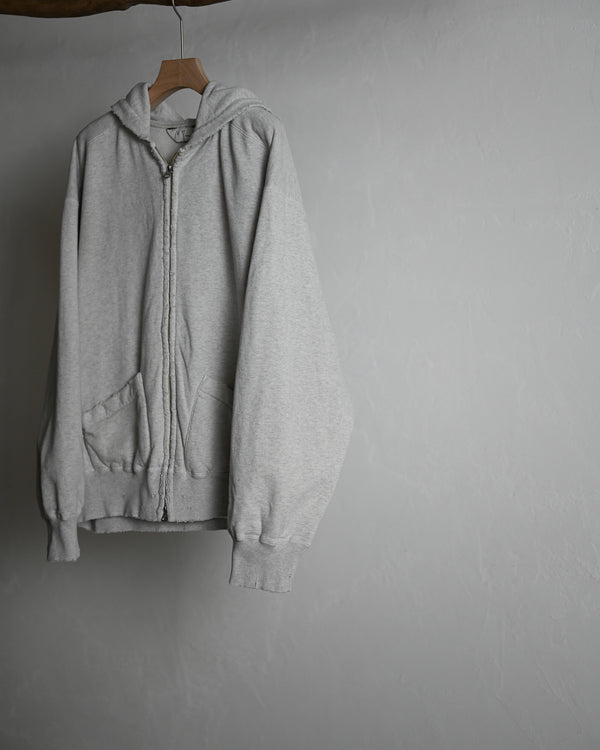 ZIP UP HOODIE, heather white