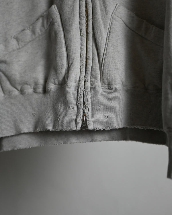 ZIP UP HOODIE, heather white