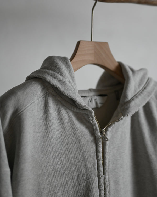 ZIP UP HOODIE, heather white