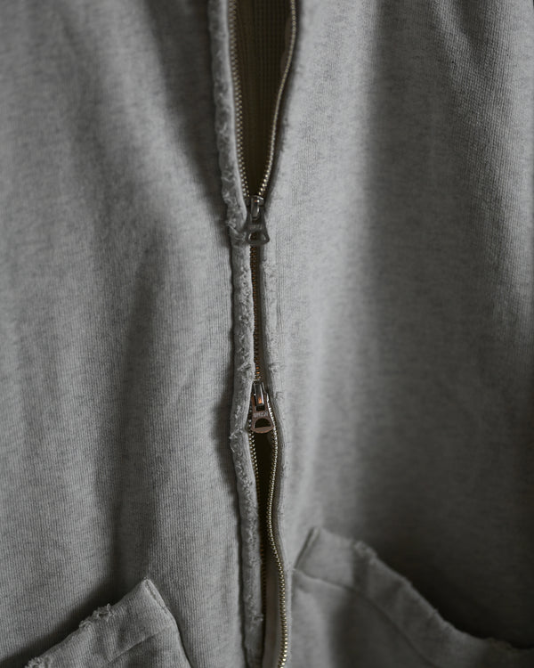 ZIP UP HOODIE, heather white