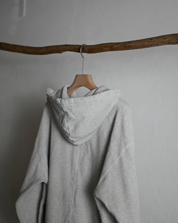 ZIP UP HOODIE, heather white