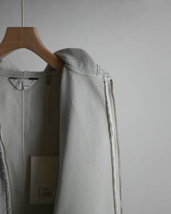 ZIP UP HOODIE, heather white