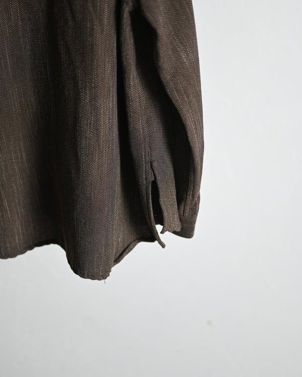 MELANGE WOOL OVER WORK SHIRT, brown