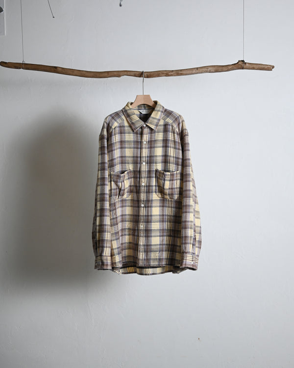 NEL CHECK OVER WORK SHIRT, ivory