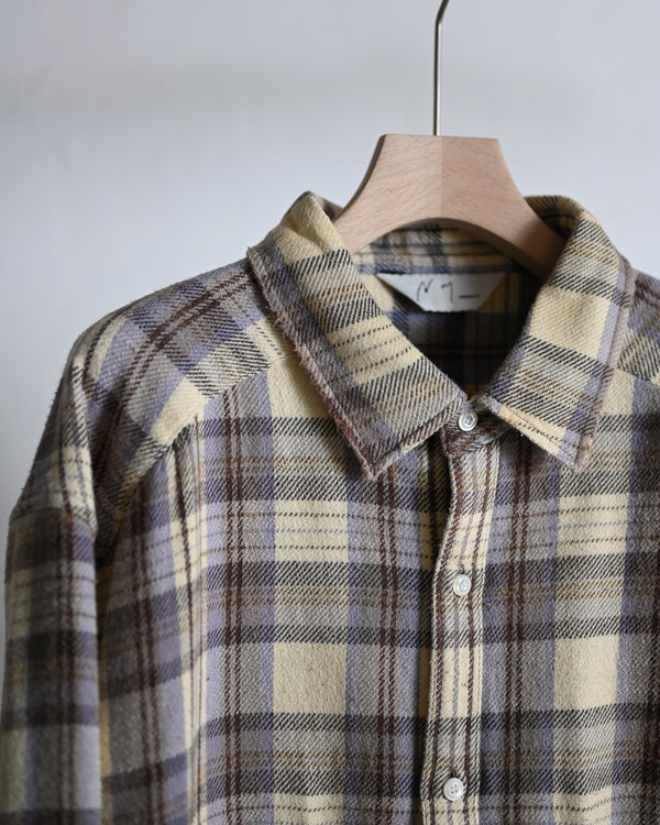 NEL CHECK OVER WORK SHIRT, ivory