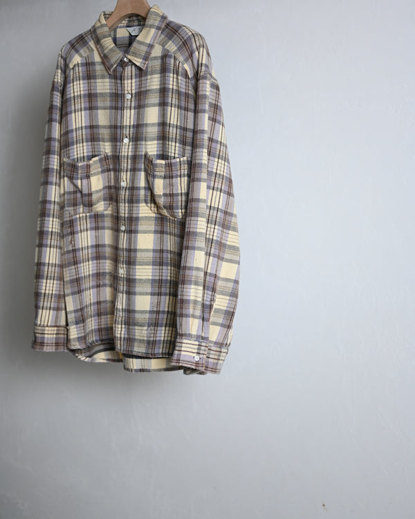NEL CHECK OVER WORK SHIRT, ivory