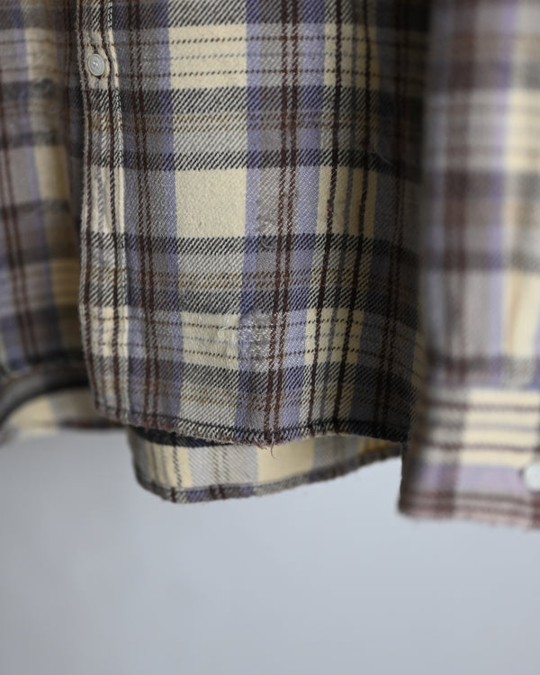 NEL CHECK OVER WORK SHIRT, ivory