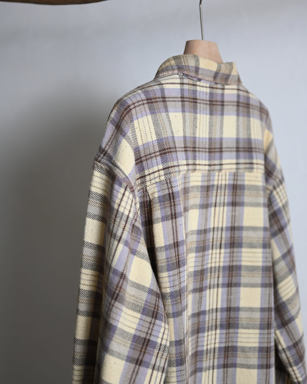 NEL CHECK OVER WORK SHIRT, ivory