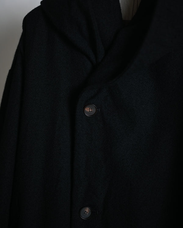 HOODED COAT, wool nylon
