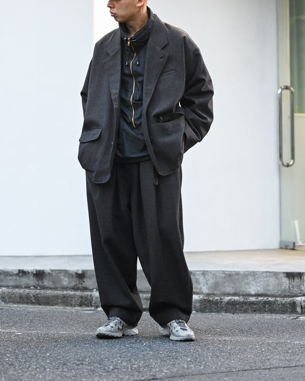 PLEATED TROUSER, thorn-proof wool