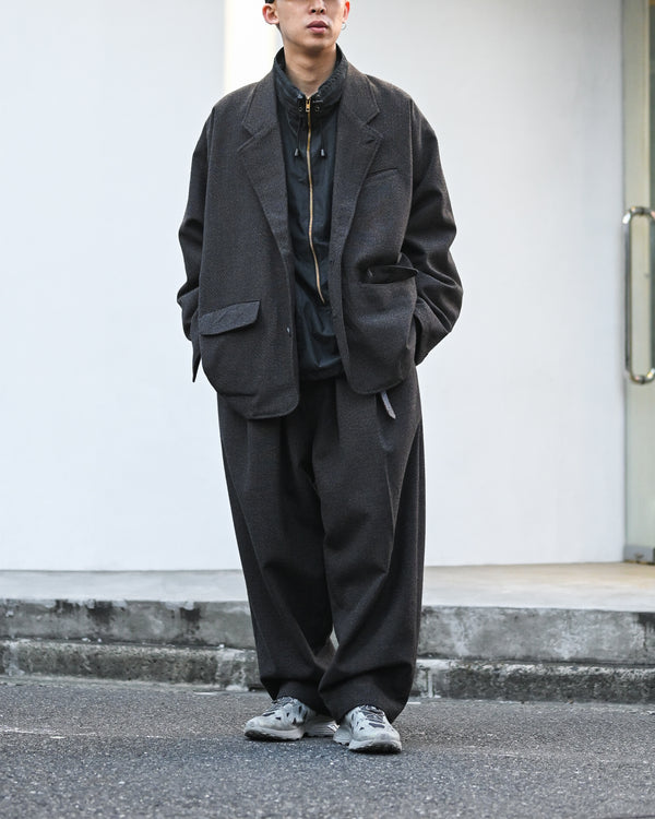 PLEATED TROUSER, thorn-proof wool