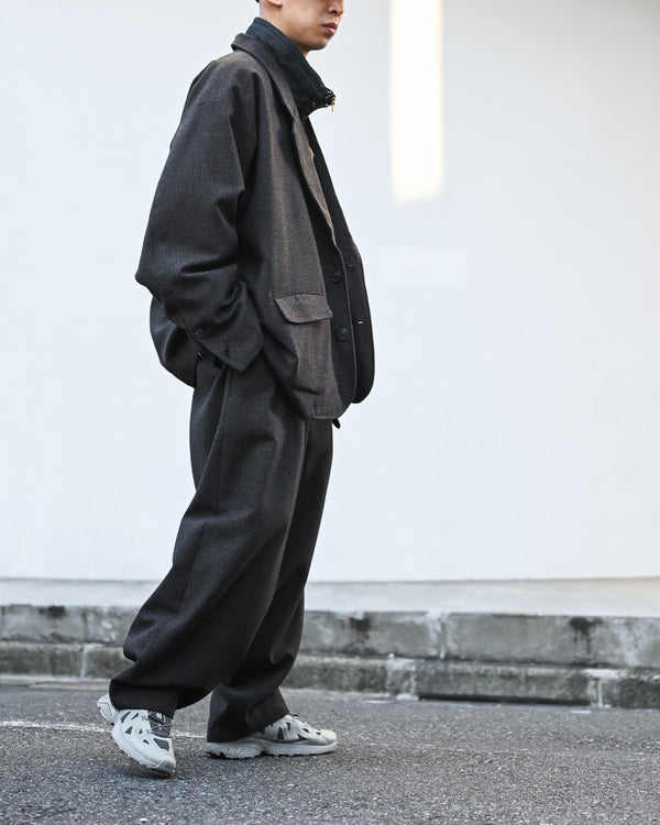 PLEATED TROUSER, thorn-proof wool