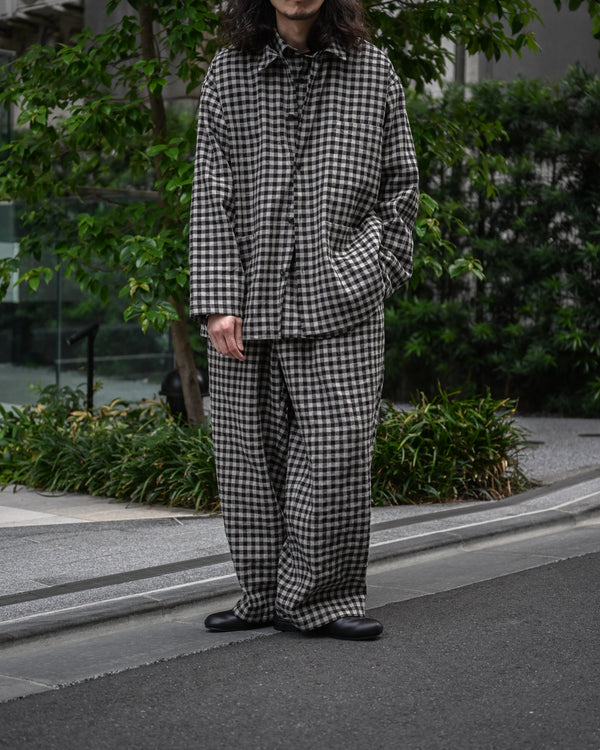 WORK SHIRT, linen×cotton×silk, gingham