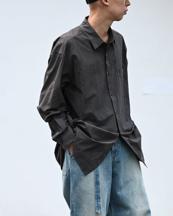 REGULAR COLLAR SHIRT, natural garment dye