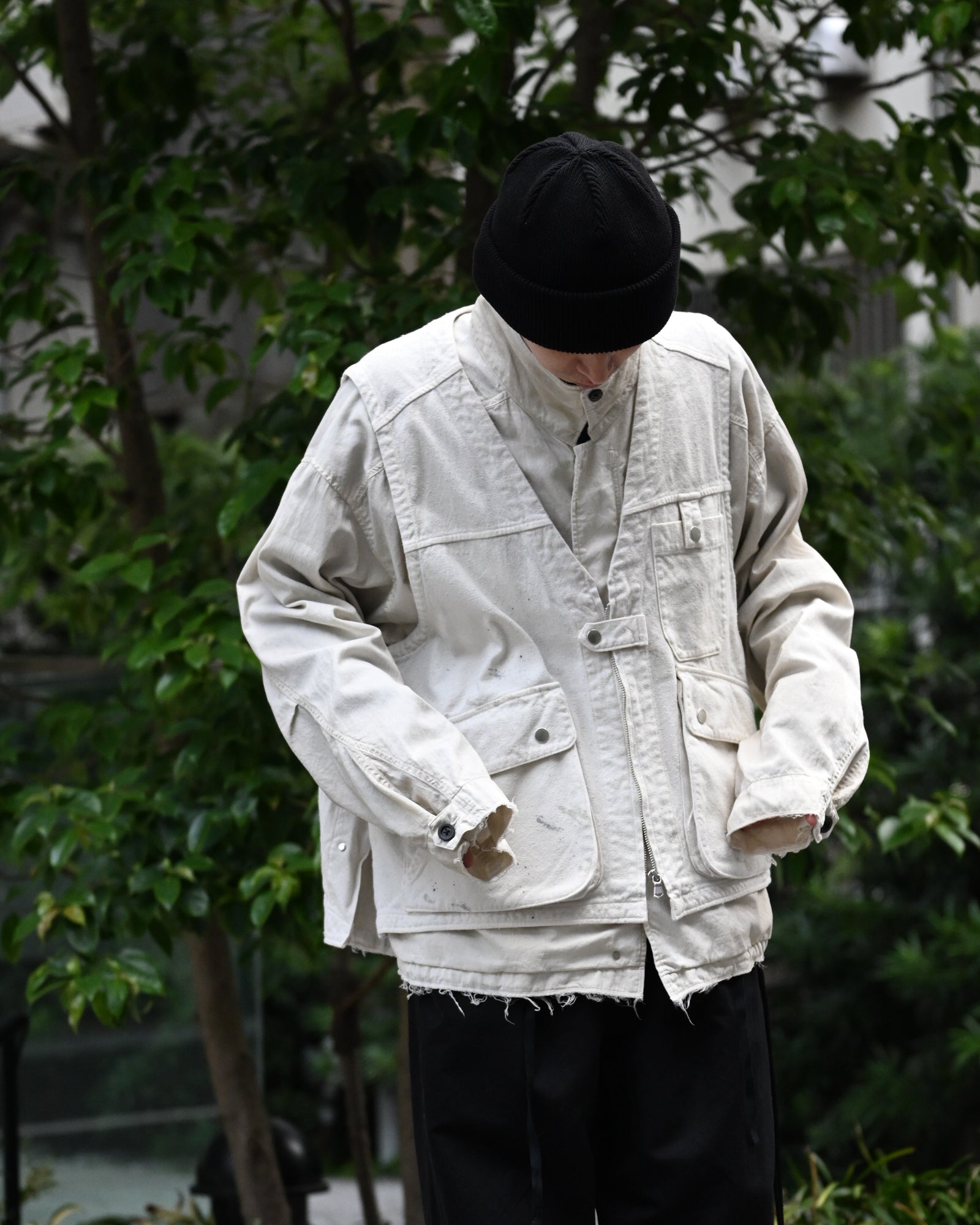 ANCELLM アンセルム - C/R DUCK UTILITY VEST, white – coelacanth