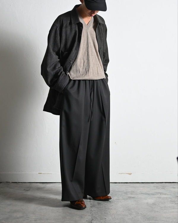 WOOL TWILL EXTRA WIDE TROUSERS