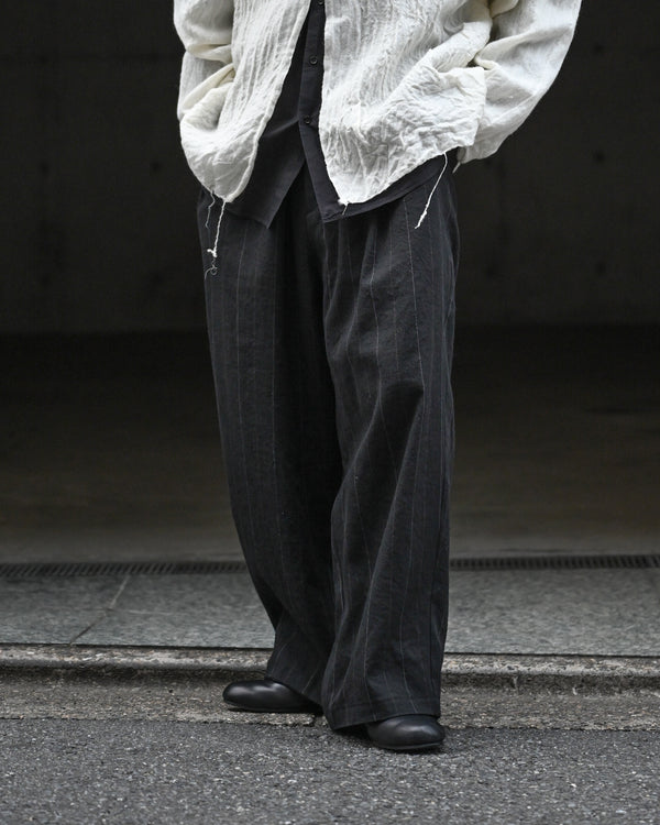 BAGGY EASY PANTS, linen×cotton×silk, stripe