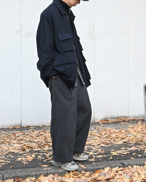 DOUBLE PLEATED CROPPED TROUSERS, houndstooth