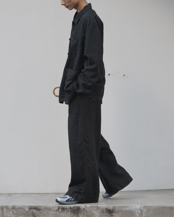 Double Layers Cliff Pants, BLACK