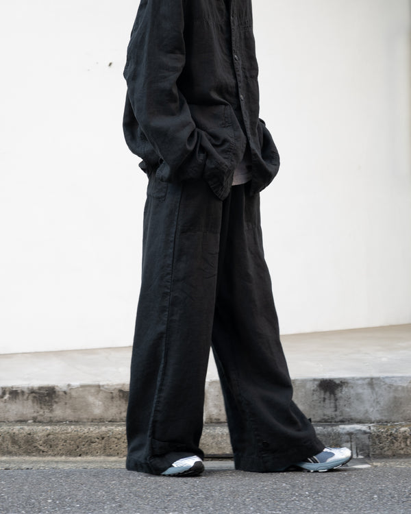 Double Layers Cliff Pants, BLACK