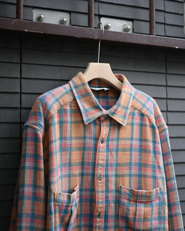 NEL CHECK OVER WORK SHIRT, camel