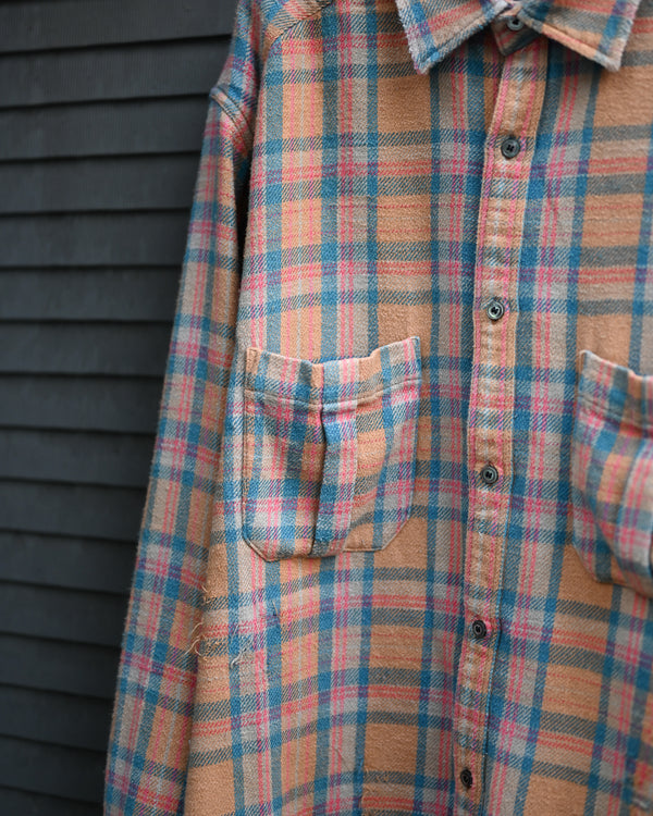 NEL CHECK OVER WORK SHIRT, camel