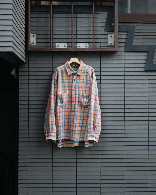 NEL CHECK OVER WORK SHIRT, camel