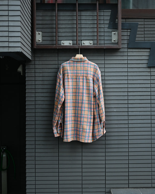NEL CHECK OVER WORK SHIRT, camel