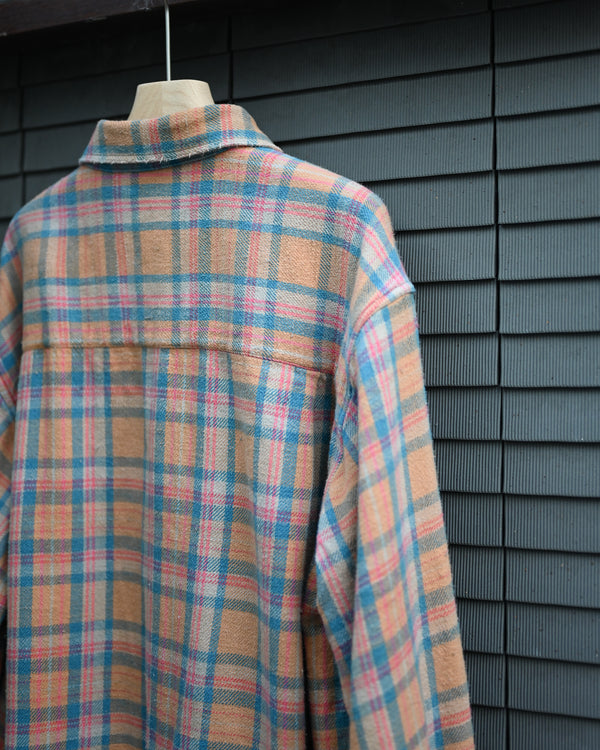 NEL CHECK OVER WORK SHIRT, camel