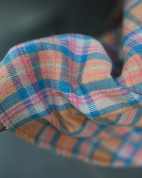 NEL CHECK OVER WORK SHIRT, camel
